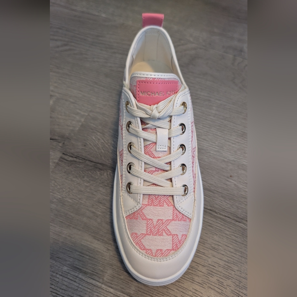 Michael Kors Women's White and Pink Sneakers